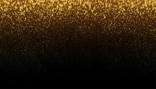 Shiny gold colored sparkling sequin glittering lines background vector illustration