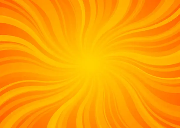 Vector illustration of Radiating wavy sun rays