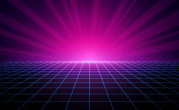 Vector illustration of Retro vapor-wave blank background