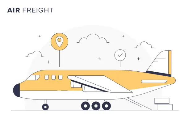 Vector illustration of Air Cargo Transportation Illustration