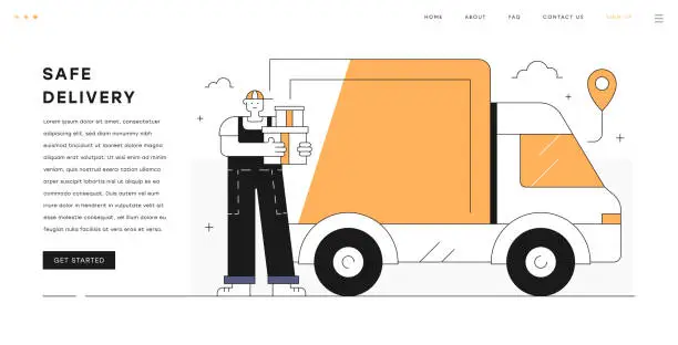Vector illustration of Safe Delivery Illustration