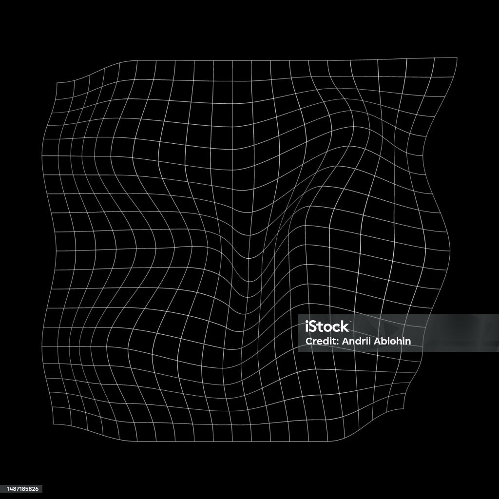 Distorted Square Grid Warped Mesh Texture Curvatured Net Checkered ...