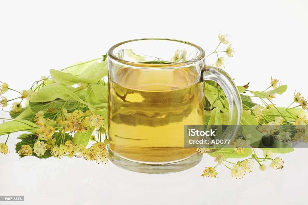 Tea Cup of linden tree flowers tea Blossom Stock Photo
