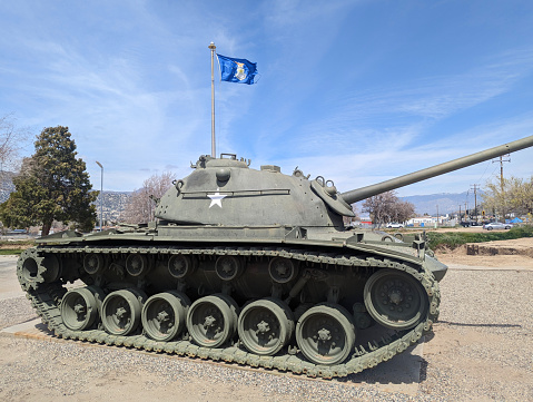 War Memorial located in Lake Isabella California commemorating the USS Arizona sunk during the Pearl Harbor attack in 1941 in WWII