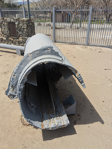 War Memorial located in Lake Isabella California commemorating the USS Arizona sunk during the Pearl Harbor attack in 1941 in WWII