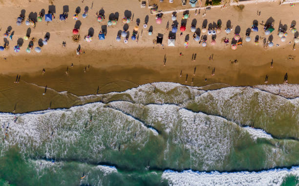 playas de mazatlán vista aérea de la playa en verano - hotel playa mazatlan fotografías e imágenes de stock