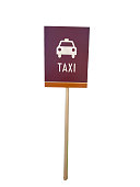 istock Taxi sign isolated on white background 1487192674
