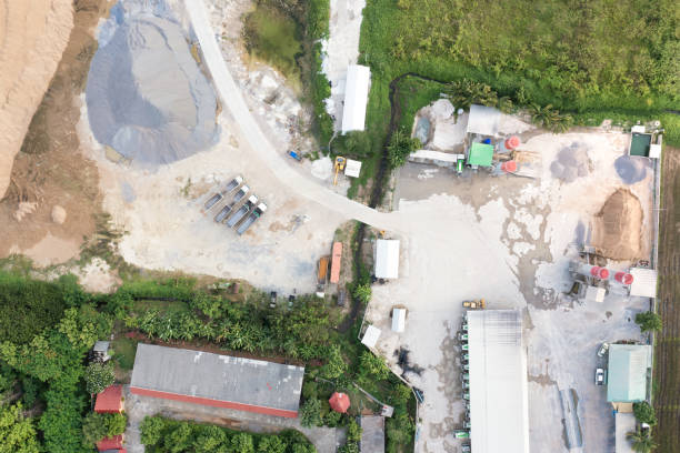 istock Concrete plant or batching plant in top view. 1487192852