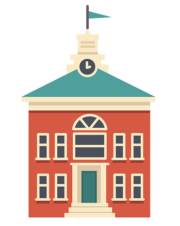 Vector illustration of a small town community icon on white background. Includes architecture features. Fully editable for easy editing. Includes vector eps and high resolution jpg in download.