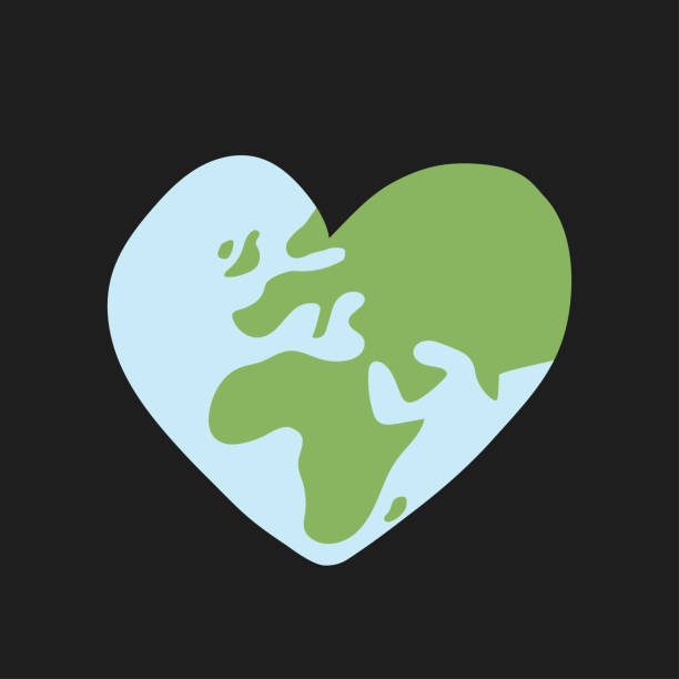 istock Heart shaped earth. Environment care. Save and love the planet. 1487206085