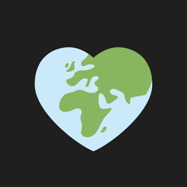 istock Heart shaped earth. Environment care. Save and love the planet. 1487206111