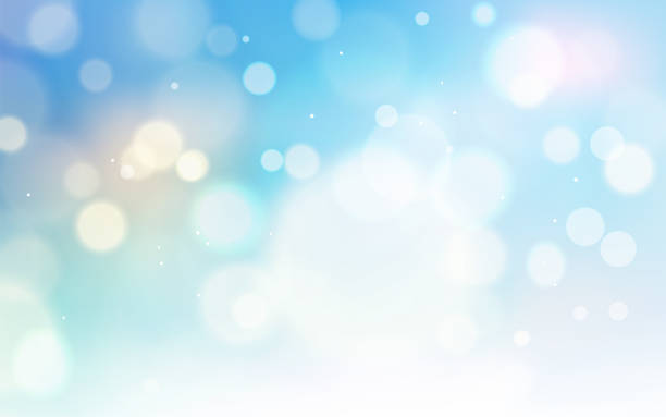 illustrazioni stock, clip art, cartoni animati e icone di tendenza di blu gradiente multicolori bokeh luce cerchio bolla punto astratto sfondo astratto per evento natalizio - winter focus on foreground backgrounds white