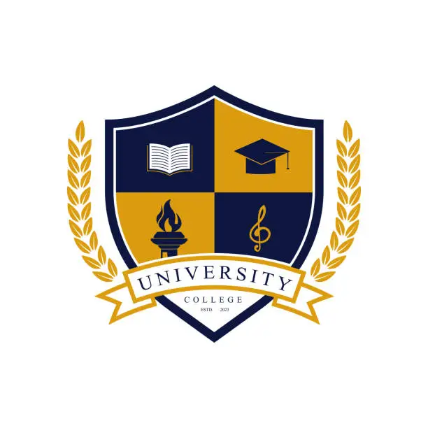 Vector illustration of University college school badge  design vector image. Education badge  design. University high school emblem