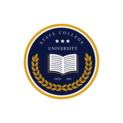 University college school badge  design vector image. Education badge  design. University high school emblem