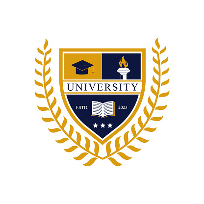 University college school badge  design vector image. Education badge  design. University high school emblem