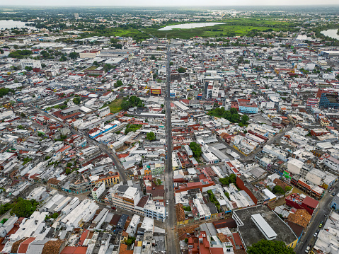 Villahermosa, Mexico, aerial view of the downtown area