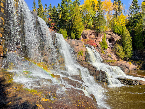 One of the waterfalls at Gooseberry Falls along the shore of Lake Superior in Minnesota.