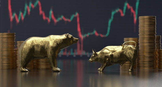 Bear market bull market, Financial and business, stocks, cryptocurrency, defi, decentralized finance
