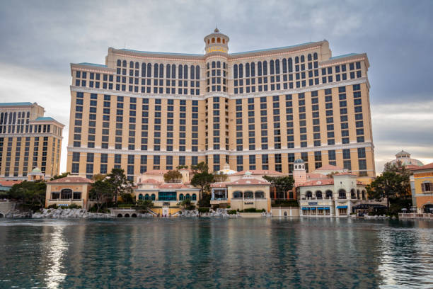 Las Vegas, Nevada, USA - April 25, 2013: Bellagio resort and casino on the Las Vegas strip. Bellagio is owned and operated by MGM Resorts International.