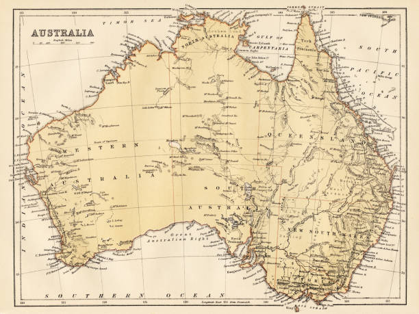 2,100+ Vintage Map Australia Stock Illustrations, Royalty-Free