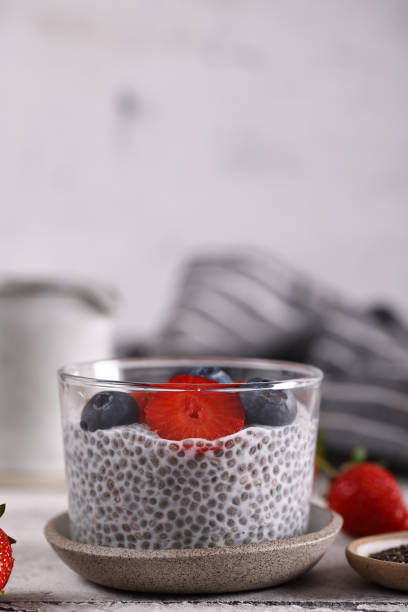 istock chia pudding with fresh berries, healthy food 1487226484