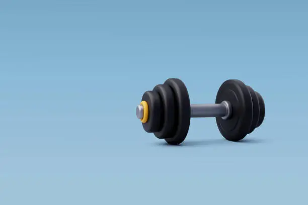 Vector illustration of 3d Vector Dumbbell, Workout gym tools, Sport equipment, Gym time concept.