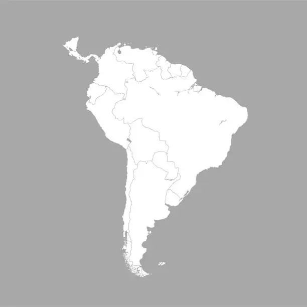 Vector illustration of South America map