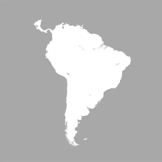 Vector illustration of South America map