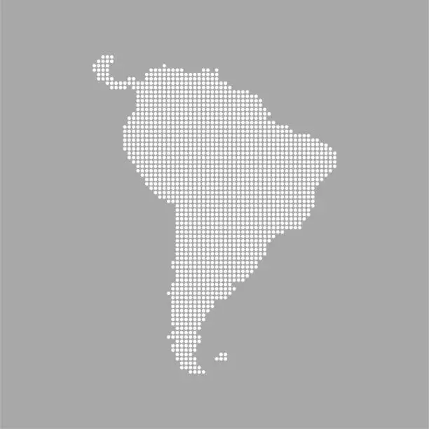 Vector illustration of South America map