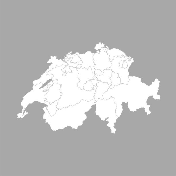 mapa szwajcarii - thurgau stock illustrations