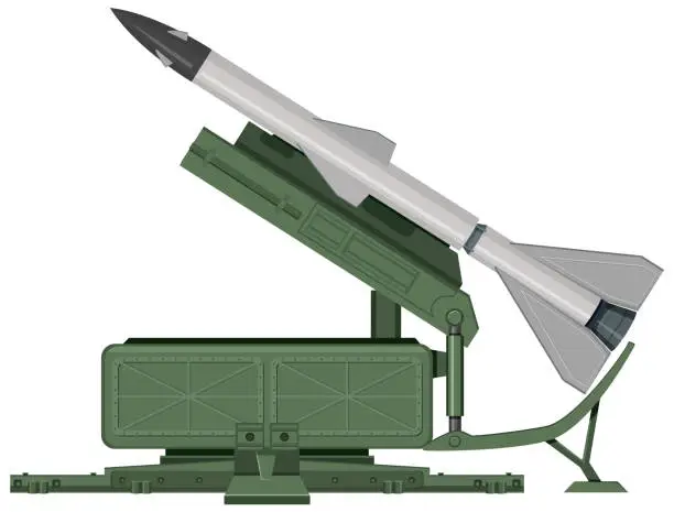 Vector illustration of Military missile launcher vector