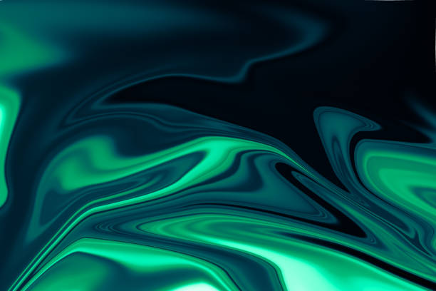 abstrakter hintergrund in grünen und blauen farben mit glatten linien - swirl blue textile backgrounds stock-grafiken, -clipart, -cartoons und -symbole