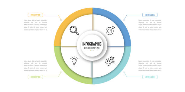 istock Circular, pie, pizza paper origami infographic for business presentation 1487240600