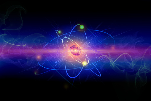 Atom, abstract scientific background
