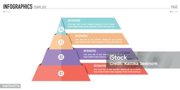 Paper Introduction Pyramid Pyramid Paper Origami Infographic For Business Presentation Stock ...