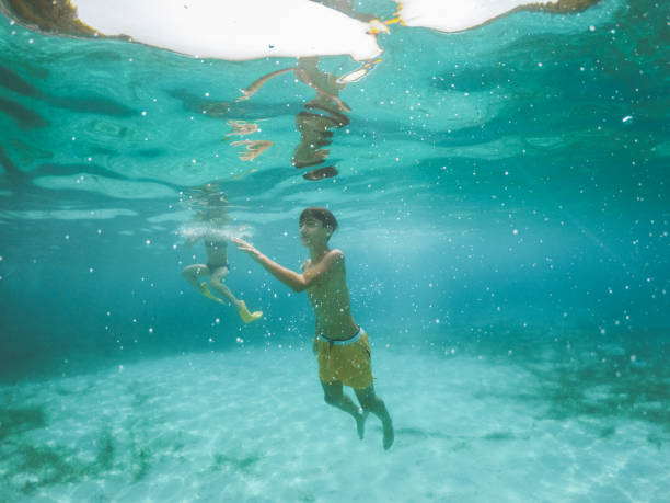 istock Children swimming underwater 1487240838