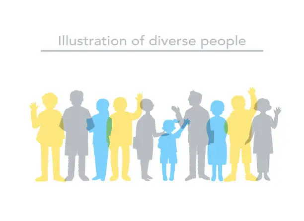 Vector illustration of image silhouette of diversity