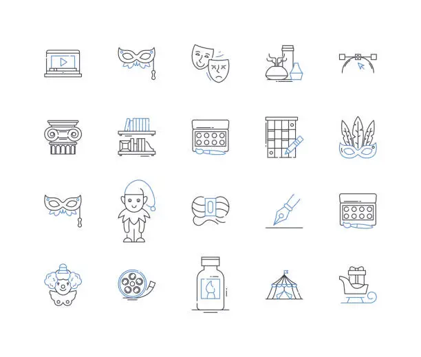 Vector illustration of Piering roles line icons collection. Foundation, Structural, Engineering, Support, Anchoring, Pier, Concrete vector and linear illustration. Steel,Reinforcement,Stability outline signs set