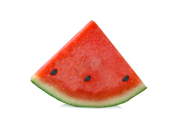 istock Sliced of watermelon isolated on white background. 1487266558