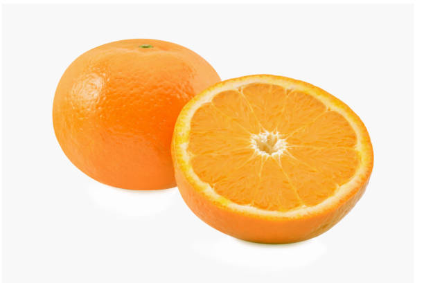 istock orange with half of orange isolated on the white background 1487268488