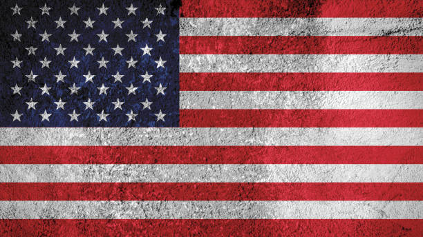 istock USA flag over grunge background texture wall 1487268617
