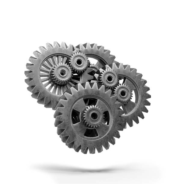istock Steel gear isolated over white background . 3d illustration 1487271586
