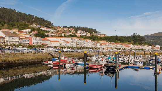 Muros, Galicia, Spain - April 5, 2023: View of the marina