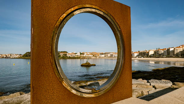 Circulo de los Deseos (Circle of Desires) in Sanxenxo, Galicia, Spain stock photo