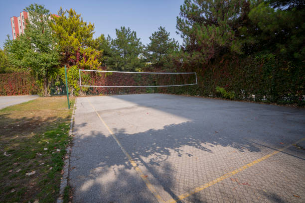 istock Outdoor empty volleyball court 1487275913