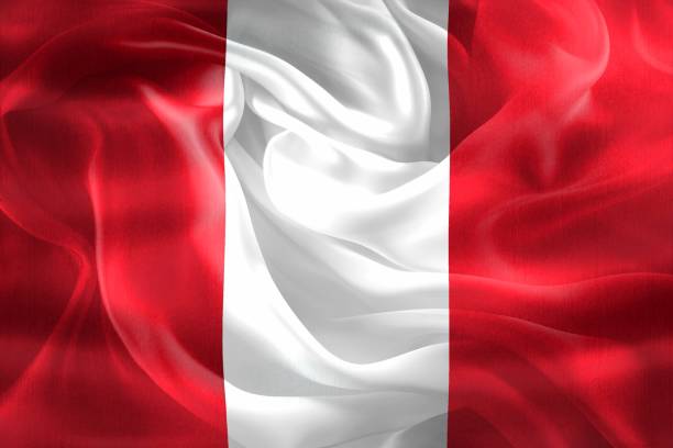 istock 3D-Illustration of a Peru flag - realistic waving fabric flag 1487279094