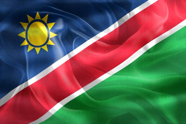 istock 3D-Illustration of a Namibia flag - realistic waving fabric flag 1487279282