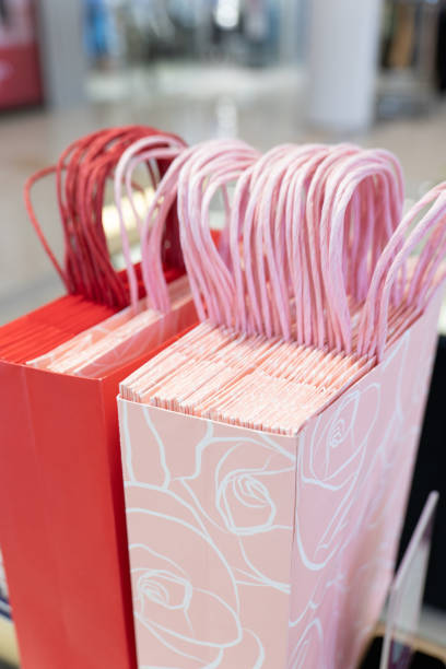 Paper shopping bags in the mall