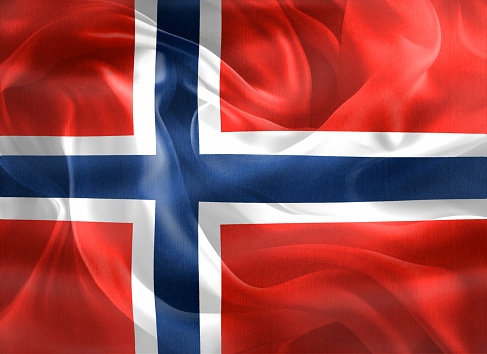 3D-Illustration of a Svalbard and Jan Mayen flag - realistic waving fabric flag.