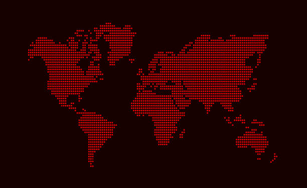 World Vector Red 570+ Red Dotted World Map Stock Photos, Pictures & Royalty-Free Images ...